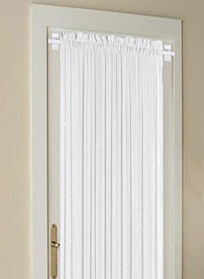 Turquoize Multi-Use Adjustable Cafe Sidelight Curtain Rods, 09"-16" Magnetic Rods, White, 2-Pack - Image 4