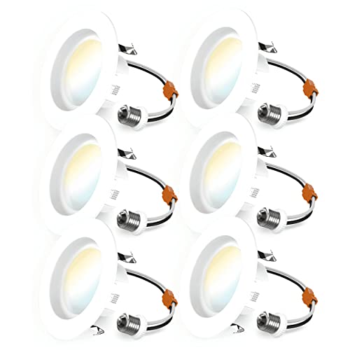 Sunco Lighting Sunco 6 Pack 4 Inch LED Recessed Lights, Retrofit Can Lighting, 660 LM, 11W (40W Equivalent), Selectable CCT 2700K/3000K/3500K/4000K/5000K, Dimmable, Baffle Trim, Replacement Conversion Kit UL - Image 1