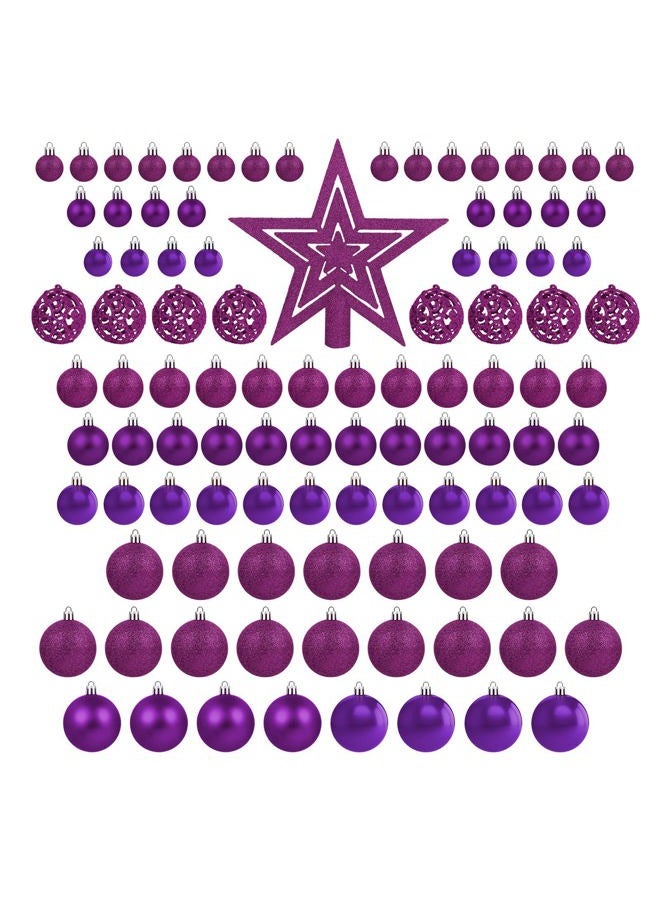 Naler 101pcs Purple Ball Ornaments for Christmas Tree, Shatterproof Christmas Tree Balls Decorative Baubles Hanging Ornaments for Xmas Home Garden Decoration - Image 4