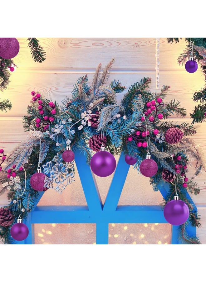 Naler 101pcs Purple Ball Ornaments for Christmas Tree, Shatterproof Christmas Tree Balls Decorative Baubles Hanging Ornaments for Xmas Home Garden Decoration - Image 5
