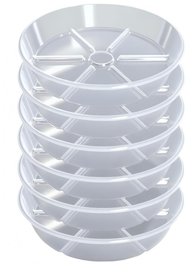 MSKIAUO Plant Saucer Pot Tray 6 inch, 6 Packs Clear Flower Planter Saucers and Drip Trays - Image 1