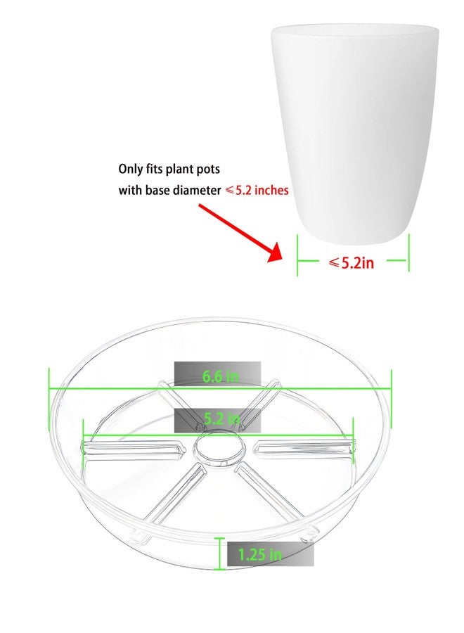 MSKIAUO Plant Saucer Pot Tray 6 inch, 6 Packs Clear Flower Planter Saucers and Drip Trays - Image 2