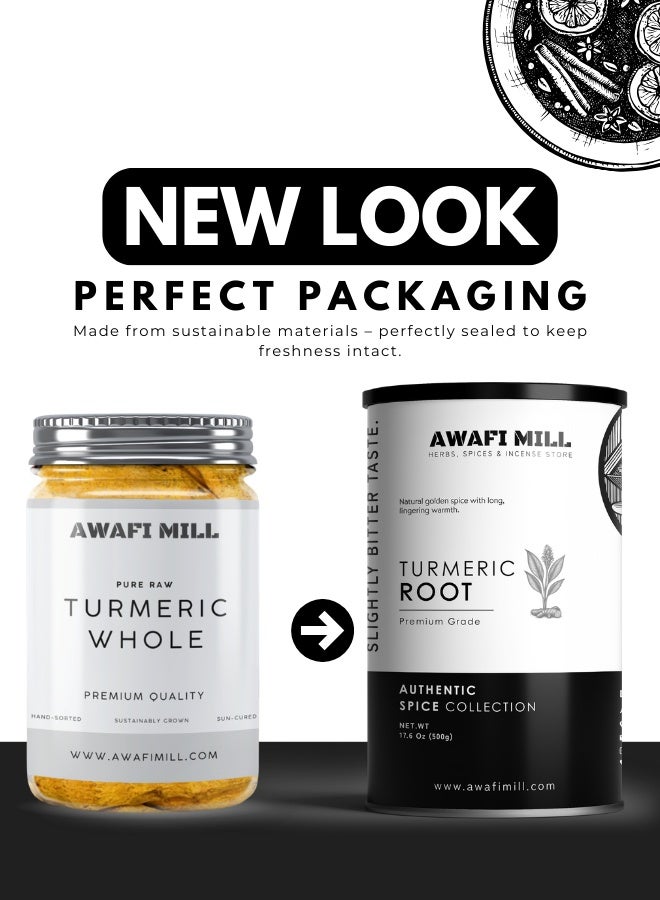 أباميك كركم كامل من مطحنة أوافي (جذر كركم مجفف، كركم لونغا) - 500 غرام | 17.6 أونصة - Image 2