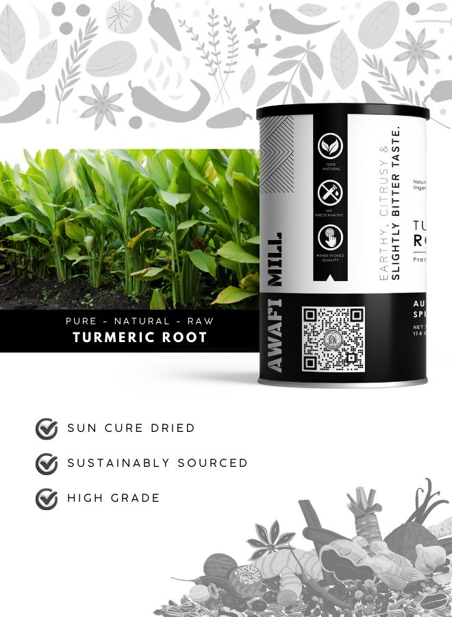 أباميك كركم كامل من مطحنة أوافي (جذر كركم مجفف، كركم لونغا) - 500 غرام | 17.6 أونصة - Image 3