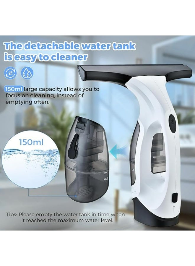 Cordless Window Vacuum Cleaner Kit with Powerful Suction, 28cm Silicone Squeegee Blade, 2200mAh Rechargeable Battery, Spray Bottle and Washable Microfiber Pad for Streak-Free Cleaning of Glass, Windows, Mirrors, Tiles, Showers and Countertops - Image 4