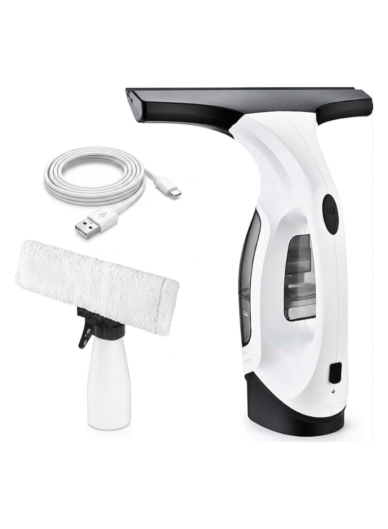 Cordless Window Vacuum Cleaner Kit with Powerful Suction, 28cm Silicone Squeegee Blade, 2200mAh Rechargeable Battery, Spray Bottle and Washable Microfiber Pad for Streak-Free Cleaning of Glass, Windows, Mirrors, Tiles, Showers and Countertops - Image 1