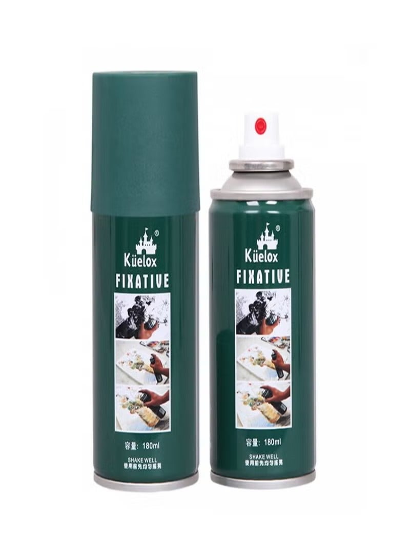 Kuelox Fixative Spray for Pastel, Charcoal & Pencil Drawings, Waterproof, 180ml - Green - Image 1