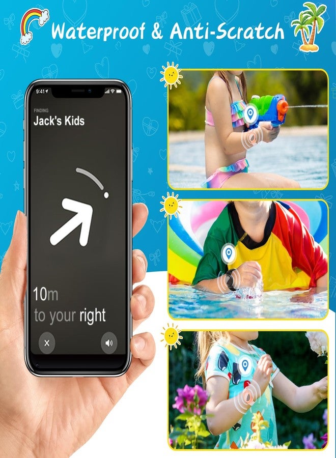 Ztobny Waterproof Bracelet for Airtag (Gen 1 & 2) Kids 2 Pack, Soft Nylon Hidden Air Tag Wristband Full Cover Lightweight GPS Holder Compatible with Apple AirTag Band for Toddler Child (Black & Pink) - Image 4