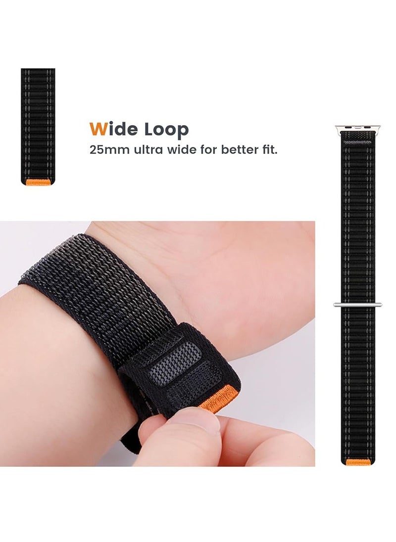 Generic - Fabric Sport Rugged Watch Band Compatible with Apple Watch Ultra 1/2 49mm 46mm 45mm 44mm 42mm, Soft Nylon Loop Strap for iwatch Series 10 9 8 7 6 5 4 3 2 1 SE - Image 1
