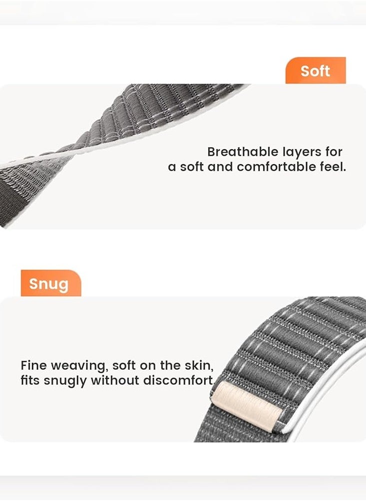 Generic - Fabric Sport Rugged Watch Band Compatible with Apple Watch Ultra 1/2 49mm 46mm 45mm 44mm 42mm, Soft Nylon Loop Strap for iwatch Series 10 9 8 7 6 5 4 3 2 1 SE - Image 1