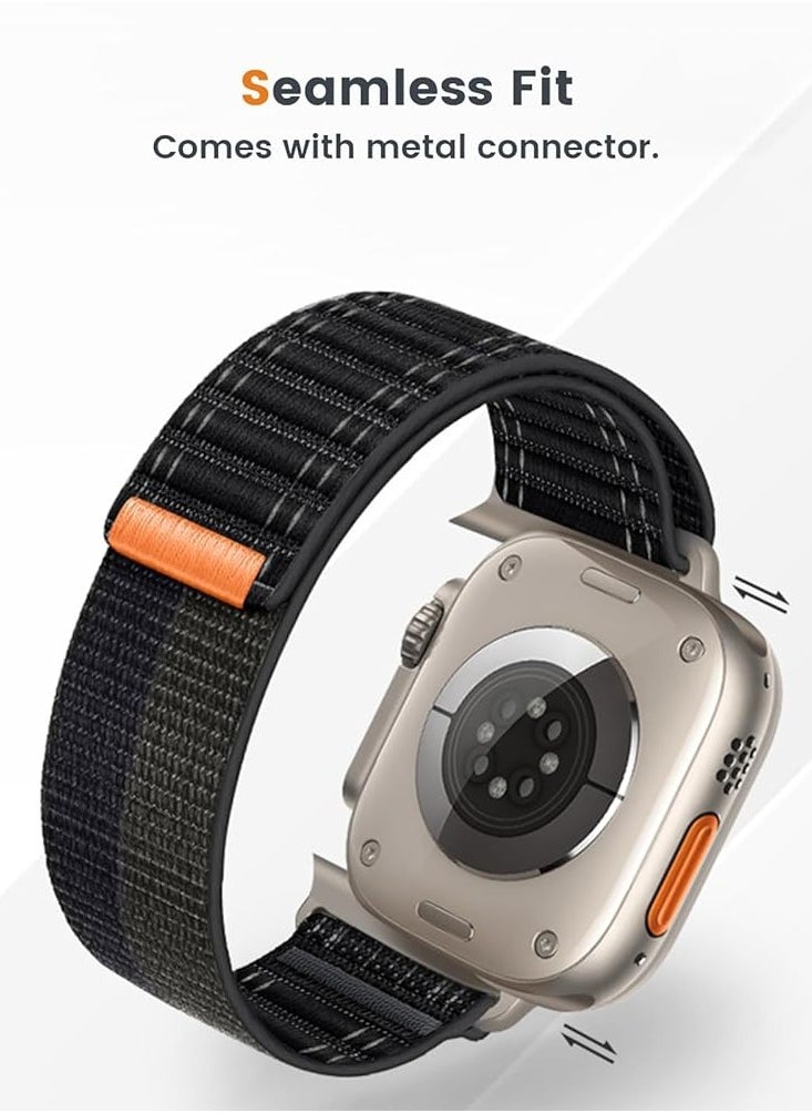 Generic - Fabric Sport Rugged Watch Band Compatible with Apple Watch Ultra 1/2 49mm 46mm 45mm 44mm 42mm, Soft Nylon Loop Strap for iwatch Series 10 9 8 7 6 5 4 3 2 1 SE - Image 1
