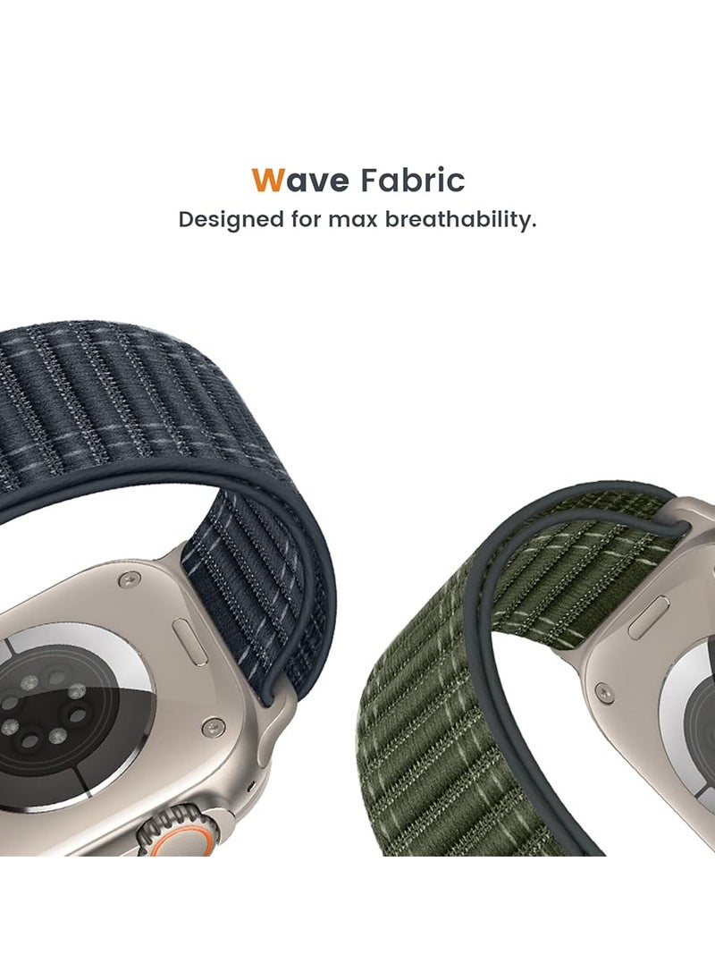 Generic - Fabric Sport Rugged Watch Band Compatible with Apple Watch Ultra 1/2 49mm 46mm 45mm 44mm 42mm, Soft Nylon Loop Strap for iwatch Series 10 9 8 7 6 5 4 3 2 1 SE - Image 1