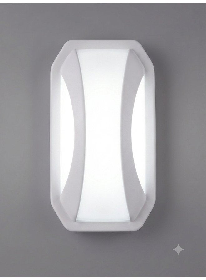 Oval LED Flush Mount Wall and Ceiling Light, 10W - White, 12 x 21 x 3 cm