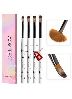 Aokitec Aokitec Acrylic Nail Brush Set - 4PCS Kolinsky Acrylic Nail Brushes Size 8/10/12/14 Nail Brushes for Acrylic Powder, Acrylic Application, Nail Extension & 3D Nail Carving for Beginner & Professional  - Image 1
