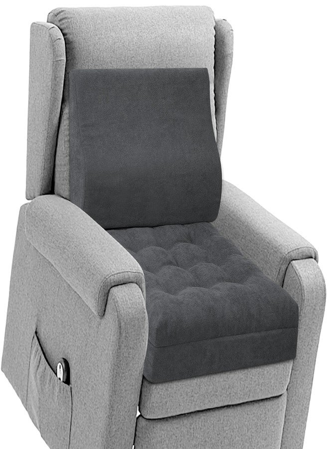 TANYOO Recliner Cushion for Elderly with Lumbar Support Pillow - 20x20x5 Inch Extra Thick Recliner Seat Cushion for Seniors Relief Back Pain and Tailbone Pain from Long Sitting Non-Slip Bottom - Image 1