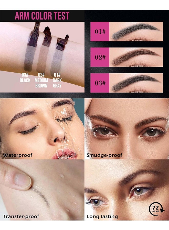 BSIMONE Tattoo Brow Easy Peel Off Tint - Peel Off Eyebrow Gel, Eyebrow Tattoo Peel Off, Tattoo Gel Brow Stain, Waterproof Eyebrow Kit, with Eyebrow Stencils, Waterproof, Transfer-proof, For Fuller & Defined Looking Brows（Black#03） - Image 5