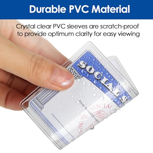 MaxGear New Medicare Card Holder Protector Sleeves, 12 Mil Clear PVC Water Resistant Medicare Card Protectors Sleeves for SSN, Credit and Business Cards, Social Security Cards Protector, 12 Pack - Image 2