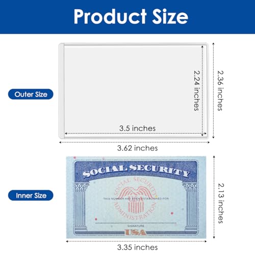 MaxGear New Medicare Card Holder Protector Sleeves, 12 Mil Clear PVC Water Resistant Medicare Card Protectors Sleeves for SSN, Credit and Business Cards, Social Security Cards Protector, 12 Pack - Image 4