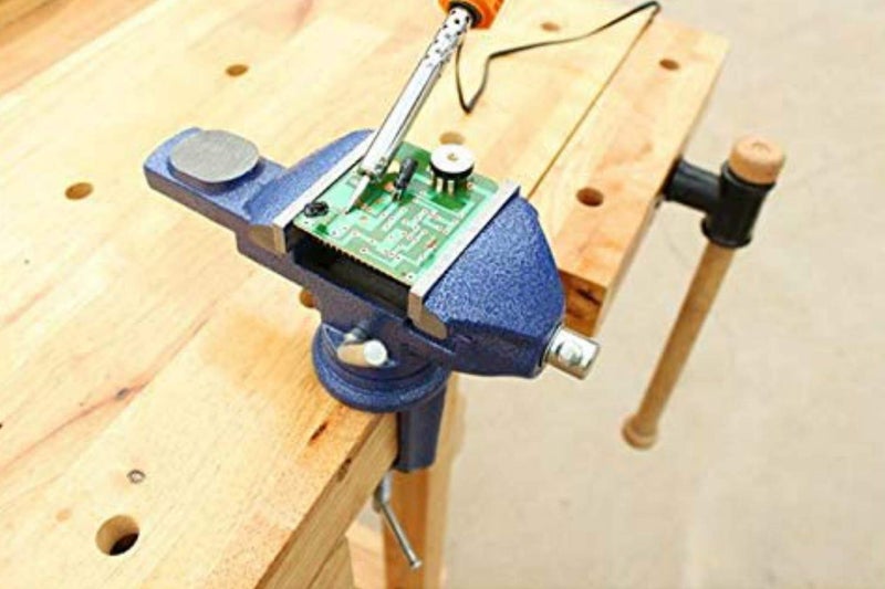 Sourcemall 360° Rotating Bench Vise, 2.5'' Cast Iron Table Vise Clamp for Woodworking, Hobby, DIY Craft (Clamping Range: 0-2.5inch) - Image 4