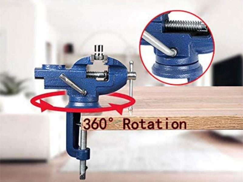 Sourcemall 360° Rotating Bench Vise, 2.5'' Cast Iron Table Vise Clamp for Woodworking, Hobby, DIY Craft (Clamping Range: 0-2.5inch) - Image 5