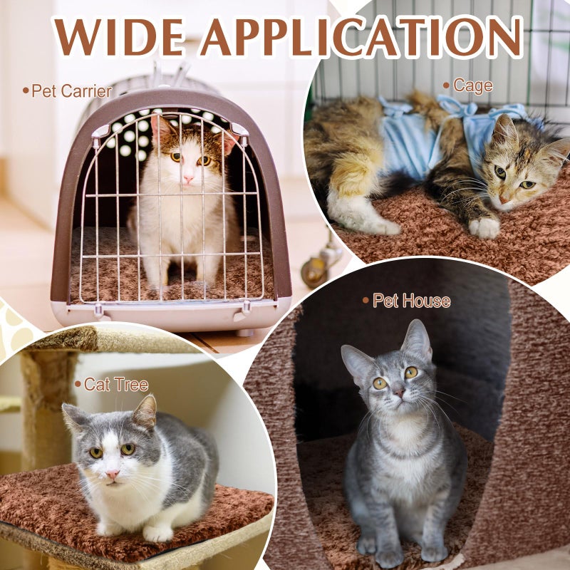 Drydiet 4 Pack Self Warming Cat Pads Self Heating Cat Mat Washable Homeless Dogs Thermal Pads Kennel Pad Reflects Body Heat Warm Crate Bed Mat for Indoor Outdoor Pet(Brown,16 x 20 Inch) - Image 4
