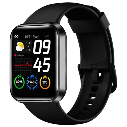 Bouncefit M I D116 Fitness Band Smart Watch for Men, Women, Boys, Girls, Kids – Single Touch Interface, Water Resistant, Workout Modes, Quick Charge Sports Smartwatch – Black - Image 1