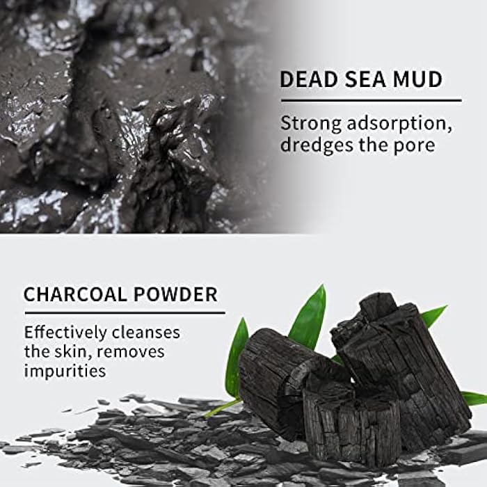 ANAI RUI Dead Sea Mud Mask with Tea Tree Oil & Salicylic Acid, Charcoal, Blackhead Remover, Pore Cleanser, Great for Acne-Prone Oily Skin, Detox Acne Face Mask for Women and Men - Image 4