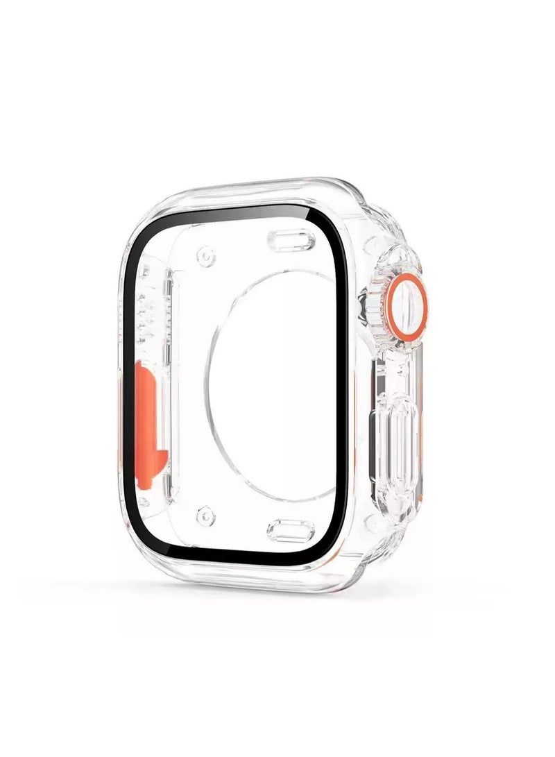 Transparent + Orange For Apple Iwatch S10 (46mm) Protective Cover Tempered Film Integrated, Waterproof And Drop-Proof - Image 1