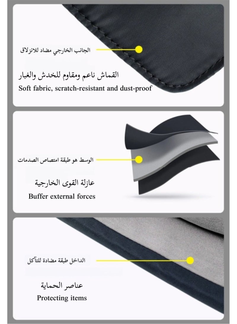 حقيبة كمبيوتر محمول بمقبض، حافظة واقية للكمبيوتر المحمول، حقيبة كمبيوتر محمول متعددة الأقسام مقاومة للماء والتآكل، مناسبة للعمل والأعمال والاجتماعات - Image 4