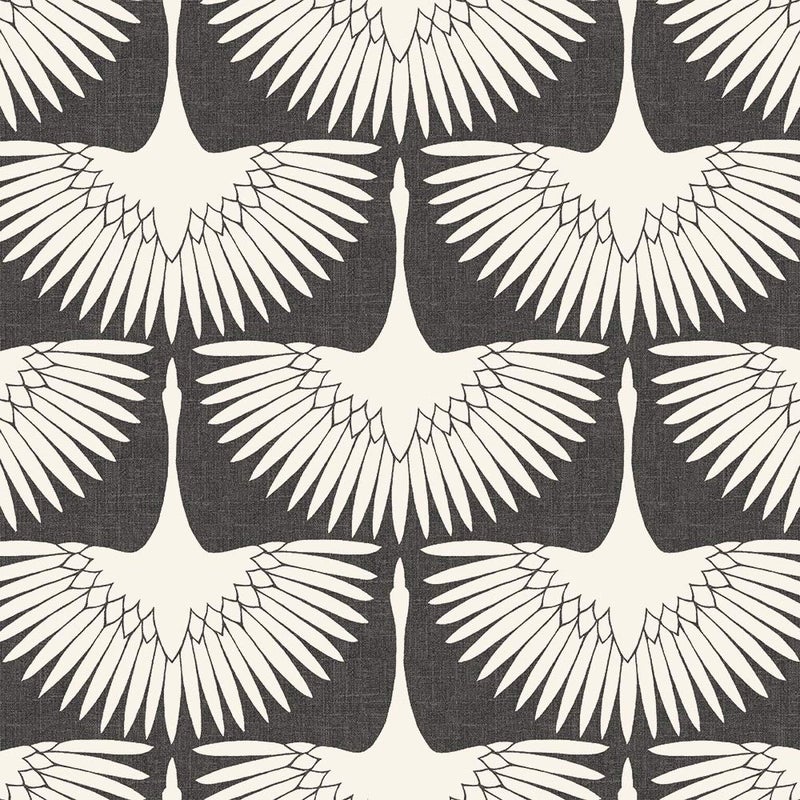 Tempaper x Genevieve Gorder Storm Gray Feather Flock Removable Peel and Stick Wallpaper, 20.5 in X 16.5 ft, Made in the USA - Image 1
