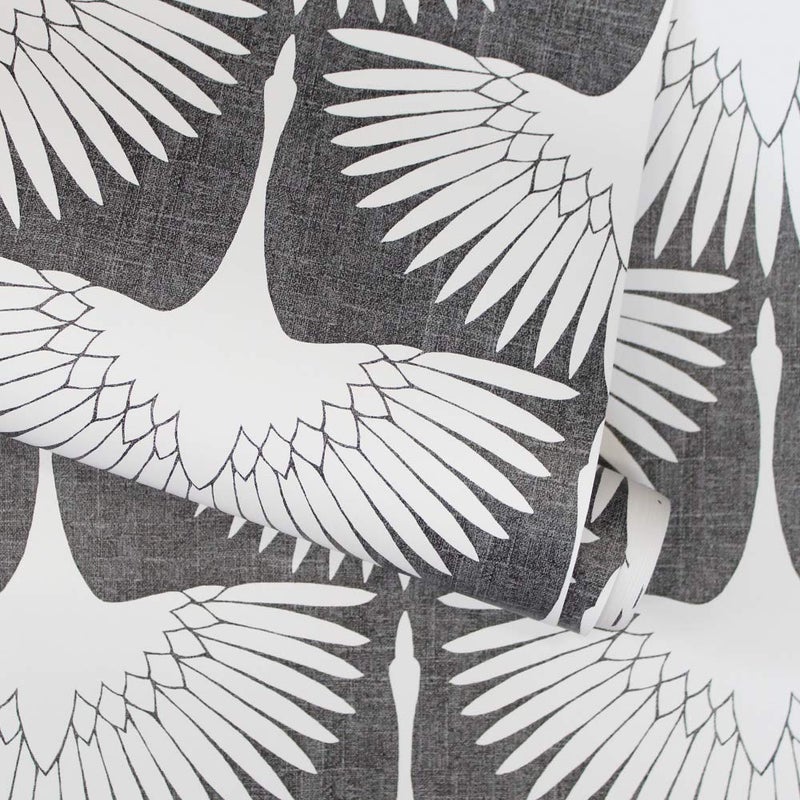 Tempaper x Genevieve Gorder Storm Gray Feather Flock Removable Peel and Stick Wallpaper, 20.5 in X 16.5 ft, Made in the USA - Image 5
