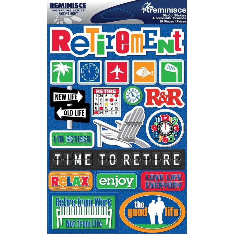 Reminisce 376093 Signature Dimensional Stickers, 4.5 by 6-Inch Sheet-Retirement - Image 5