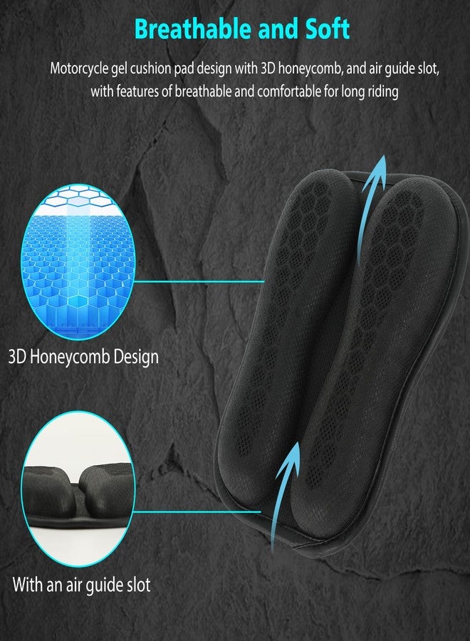 SUNPIE وسادة مقعد دراجة نارية من SUNPIE، غطاء جل صغير قابل للطي، تصميم ثلاثي الأبعاد على شكل خلية نحل، وسادة مقعد قابلة للتهوية للرحلات الطويلة - Image 3