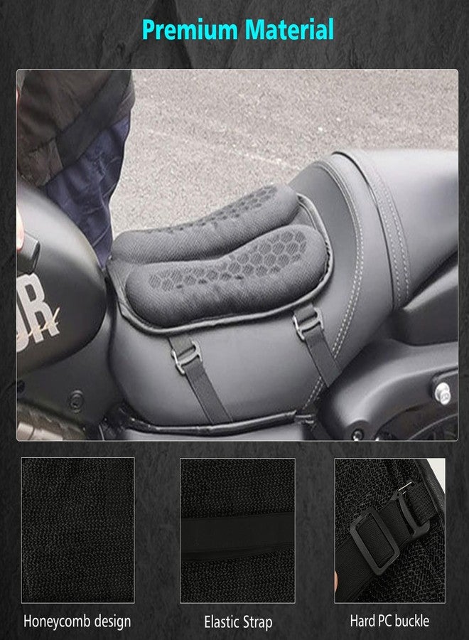 SUNPIE وسادة مقعد دراجة نارية من SUNPIE، غطاء جل صغير قابل للطي، تصميم ثلاثي الأبعاد على شكل خلية نحل، وسادة مقعد قابلة للتهوية للرحلات الطويلة - Image 5