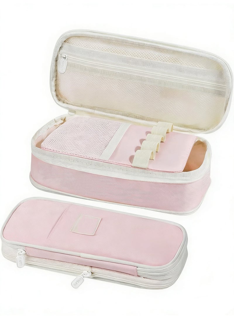 Extra Large Capacity Pencil Case , Expandable Pencil Case Fits 20cm Ruler, 3cm-7cm Height Adjustable , Multi-functional Storage for School Supplies - Image 1