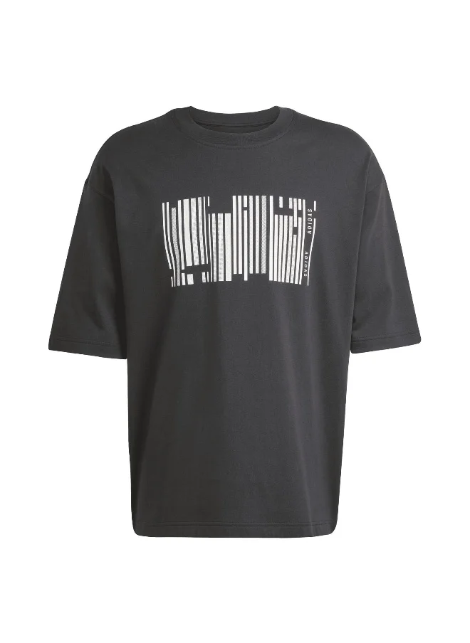 اديداس Adidas U Hot Gfx T Black Training T-Shirts For Unisex Xs