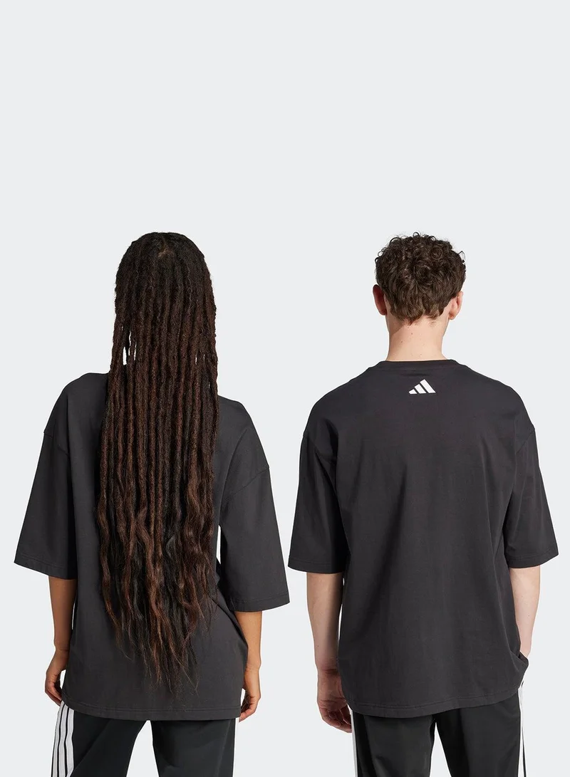 Adidas U Hot Gfx T Black Training T-Shirts For Unisex Xs