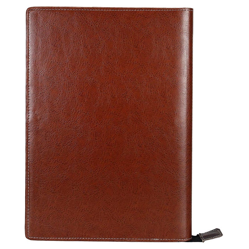 FUTURE X مجلدات ملفات احترافية من مادة الجلد الصناعي Futurex للشهادات وحامل الوثائق مع 20 ورقة (الحجم-B4، لون مزدوج: بني مختلط) (بني) - Image 2