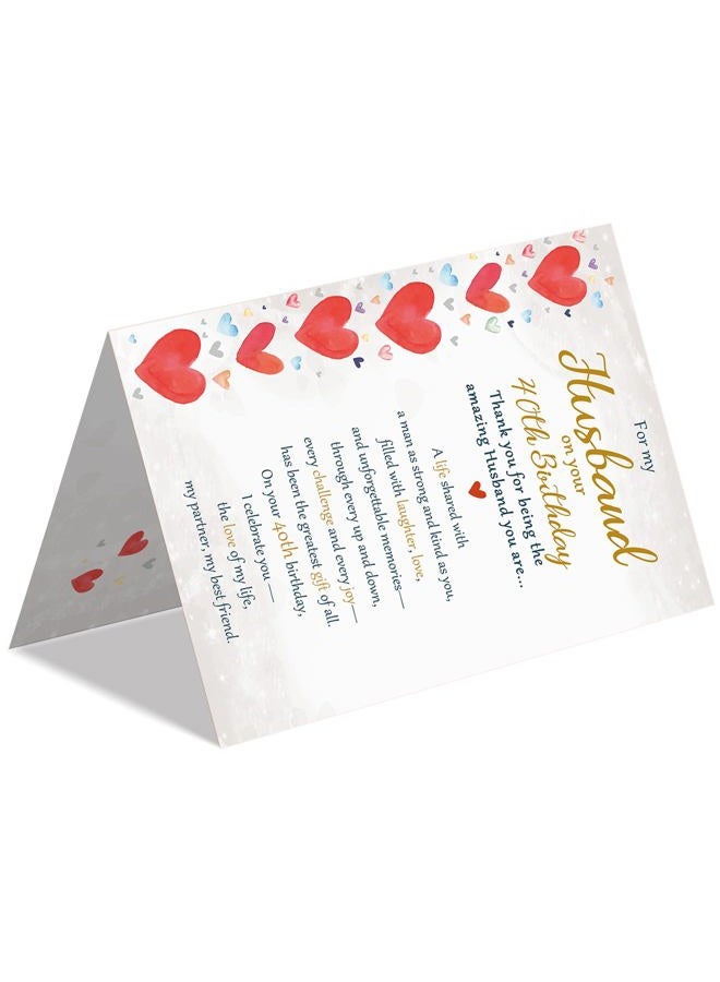 Beixian 40th Birthday Card Gifts for Husband from Wife, Happy 40th Birthday Decorations for Men-8x5.3 Inches, Double-Sided - Image 5