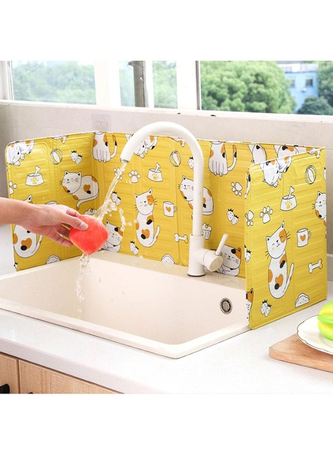 Arabest Splash Baffle Guard Heat Resistant Aluminum Foil Easy Clean Adjustable Width Cartoon for Kitchen Stove Home Cooking for Keeps Kitchen Clean - Image 4