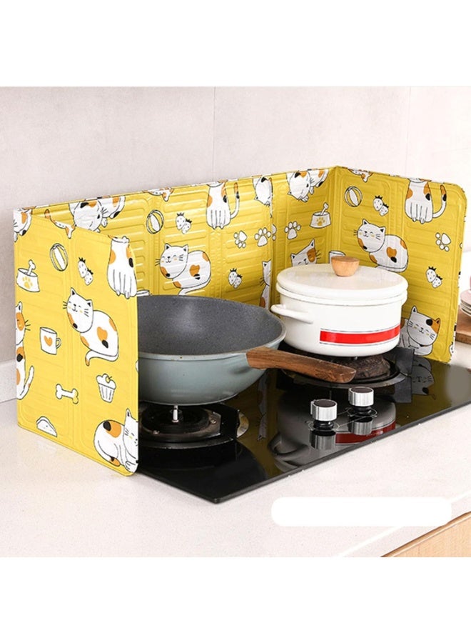 Arabest Splash Baffle Guard Heat Resistant Aluminum Foil Easy Clean Adjustable Width Cartoon for Kitchen Stove Home Cooking for Keeps Kitchen Clean - Image 3