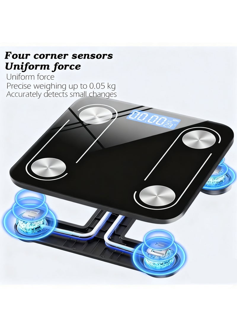 بينكو ميزان دهون الجسم بتقنية البلوتوث، 5 أشرطة مقاومة متنوعة لتمارين القوة، ميزان ذكي بشاشة LCD لقياس الوزن، جهاز تحليل تكوين الجسم، أشرطة مقاومة، حقيبة حمل، صالة رياضية، لياقة بدنية، يوغا، تمارين رياضية، أشرطة مقاومة للذراعين والساقين والوركين - Image 4