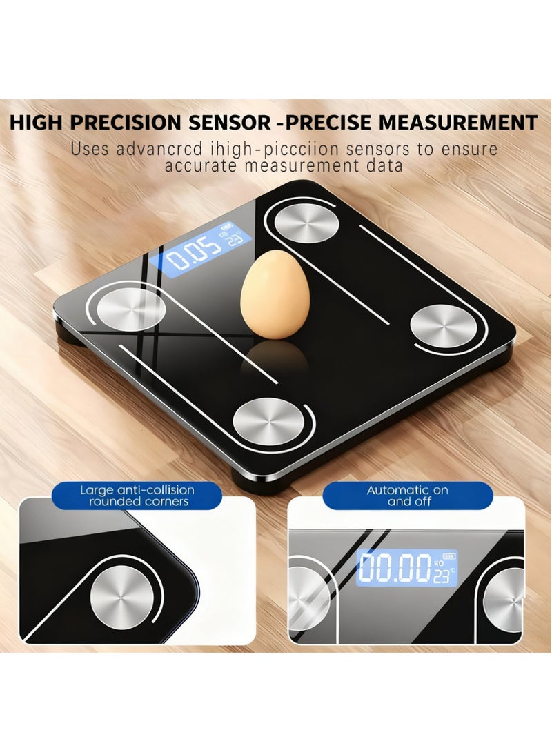 بينكو ميزان دهون الجسم بتقنية البلوتوث، 5 أشرطة مقاومة متنوعة لتمارين القوة، ميزان ذكي بشاشة LCD لقياس الوزن، جهاز تحليل تكوين الجسم، أشرطة مقاومة، حقيبة حمل، صالة رياضية، لياقة بدنية، يوغا، تمارين رياضية، أشرطة مقاومة للذراعين والساقين والوركين - Image 3