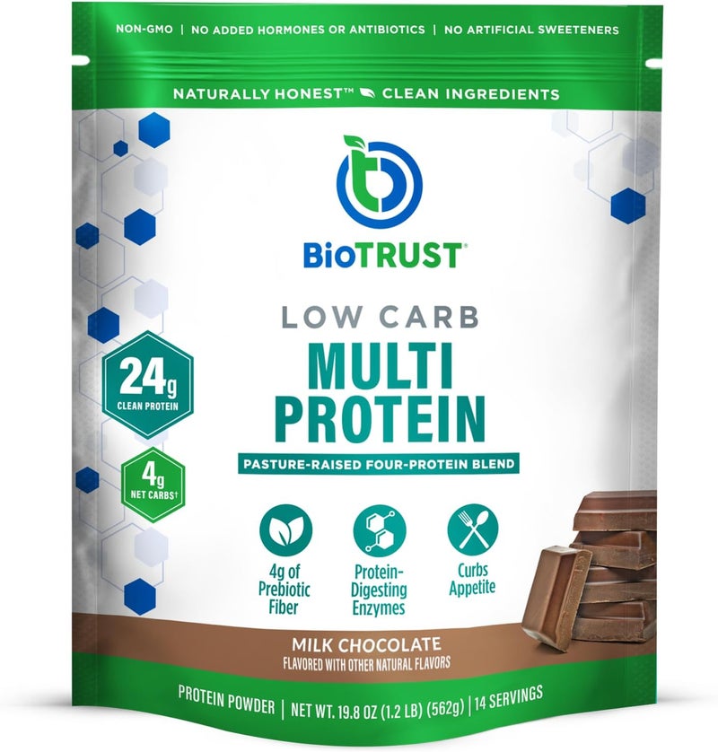 BioTrust Low Carb Protein Powder  Delicious Whey  Casein Blend from GrassFed Hormone Free Cows  Non GMO Gluten Free Chocolate - Image 1