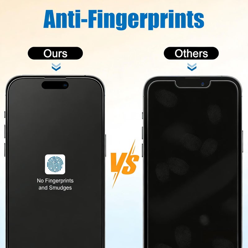 4pcs White Matte High Definition Tempered Glass Screen Protector For iPhone 14 Pro Scratch Resistant Full Coverage - Image 3