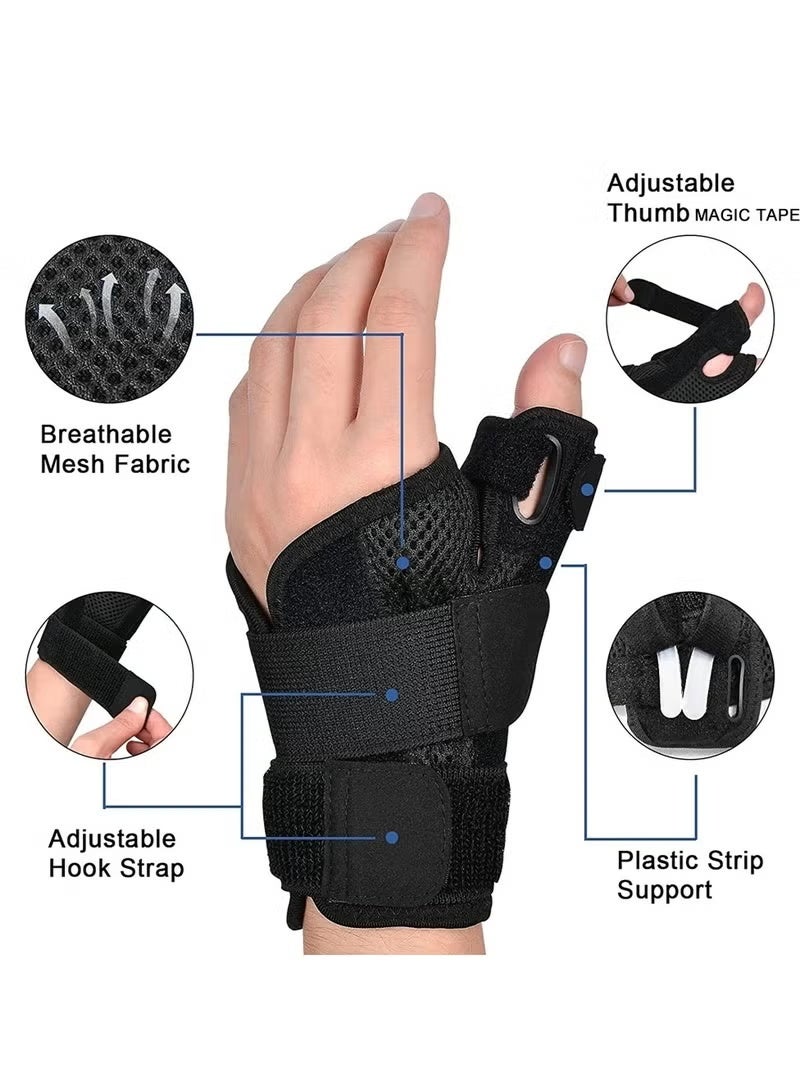 جبيرة الإبهام مع دعامة دعم المعصم - دعامة الإبهام لتخفيف آلام متلازمة النفق الرسغي أو التهاب الأوتار، دعامة المعصم تناسب اليدين اليمنى واليسرى - Image 5