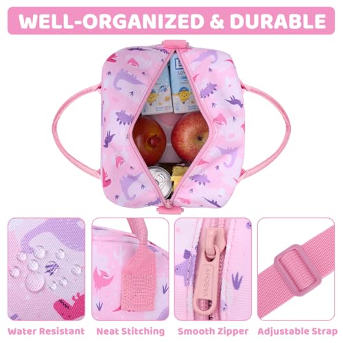 VASCHY Lunch Box Bag for Kids, Insulated Lunchbox Tote for Toddler Little Girls School Daycare Kindergarten Dinosaur - Image 4