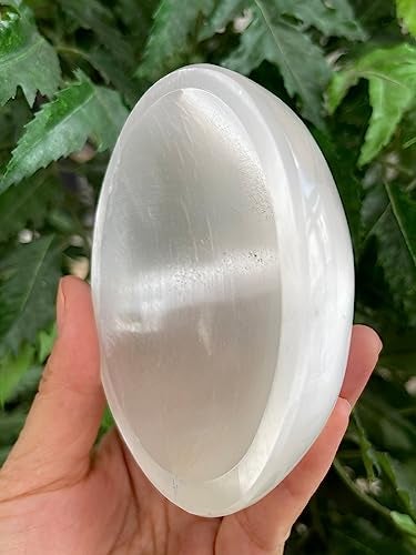 GAF TREASURES Gemstone Carved - 4" Selenite Oval Bowl, Selenite Crystal Polished Charging Bowl - Image 5