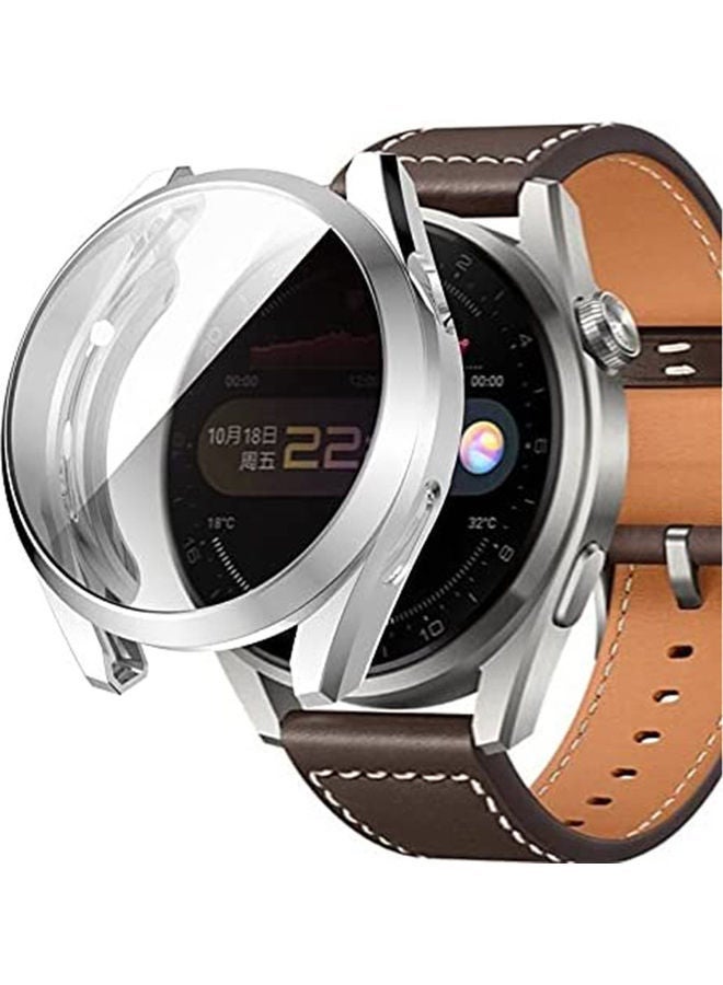 NIBEMINENT Screen Protector Case for Huawei Watch 3 And Pro Silver  - Image 2