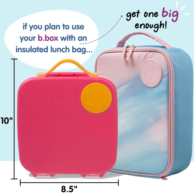 b.box Kids Lunch Box - 4 compartments (2 Leak-proof) Bento Box with Cold Pack & Removable Divider Reusable Snack Containers with Lids, Snack Box for Toddlers & Older Kids 8 1/2 cups (Strawberry Shake) - Image 2